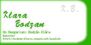klara bodzan business card